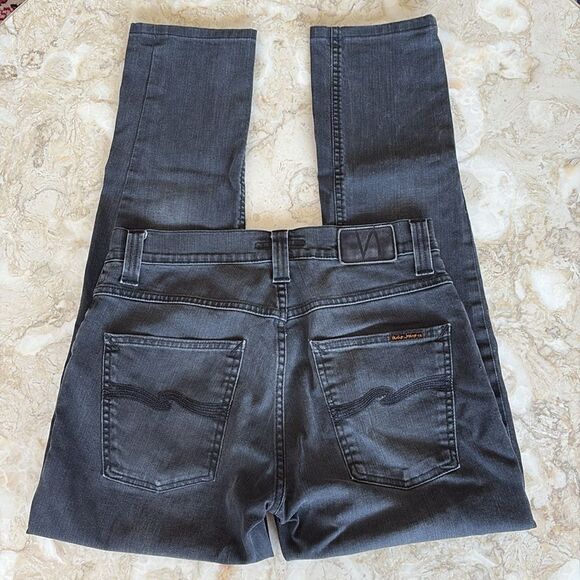 Nudie Grim Tim Broken Black Button Fly Jeans - Picture 9 of 16